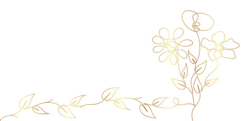 Wall Mural - Vector illustration of golden decorative flower line art style eps 10