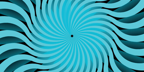 Poster - Black and white spiral background, swirling radial pattern, abstract vector illustration