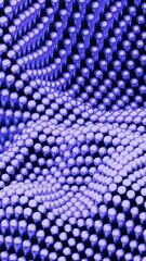 Wall Mural - purple balls on a background in wavy motion. design. minimal wavy surface with spheres.