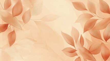 Wall Mural - A soft, abstract background featuring delicate leaves in warm tones.