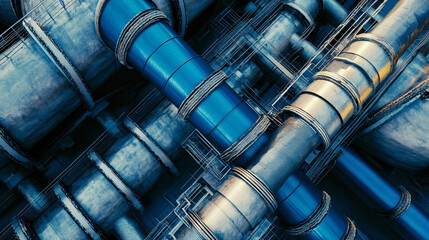 Wall Mural - Industrial Pipes Abstract.