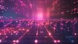 © qorqudlu - This artwork presents a dazzling digital landscape illuminated by shimmering pink lights and grid patterns, symbolizing the concepts of connectivity and future tech.