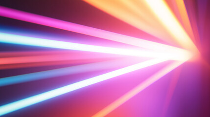 Purple light beams radiating from side point. Speed and technology concept. For wallpaper modern graphics, sci-fi, cover or banner with copy space.