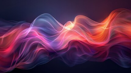 Wall Mural - This image showcases abstract waves of flowing textures with an interplay of vibrant colors in a digital format.