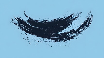 Black Paint Stroke on Blue Background, Abstract Image, Texture, Pattern, Wallpaper, Cover and Screen of Smartphone, Cell Phone, Computer, Laptop, 9:16 and 16:9 Format