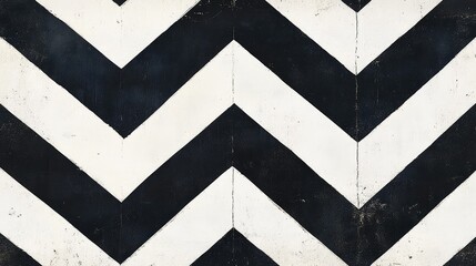 Bold black and white chevrons forming an interlocking pattern, ideal for a contemporary geometric design.