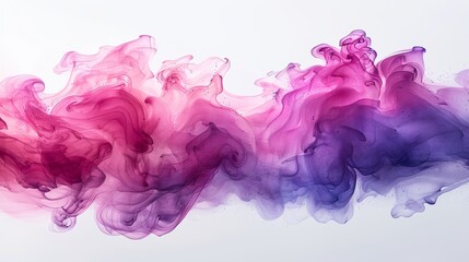 Sticker - This abstract image features pink and purple smoke flowing gracefully on a clean white background, creating an artistic and serene visual presentation.