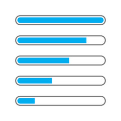 Wall Mural - download progress bar illustration in different states isolated for ui signs. vector icons in flat s