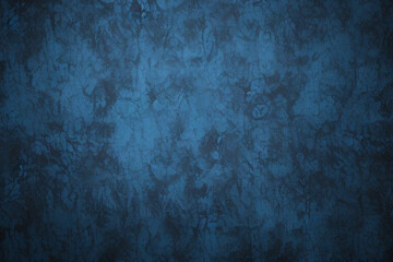 dark blue background texture with black vignette in old vintage grunge textured border design dark elegant teal color wall with light spotlight center	