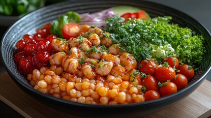 Fresh and delicious salad featuring a colorful mix of crisp vegetables and flavorful dressing
