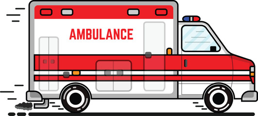 Ambulance Cartoon Vector Illustration