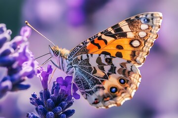 Canvas Print - butterfly on flower