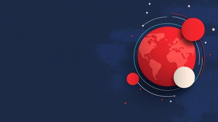 Futuristic world of synergy, minimalist connections, symbolic global design, flat design illustration