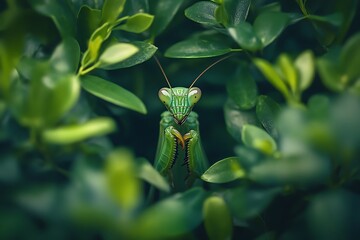 Canvas Print - praying mantis on a flower