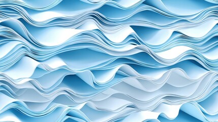 Poster -   A close-up of a blue and white background with wavy lines centered, set against a white background in the middle