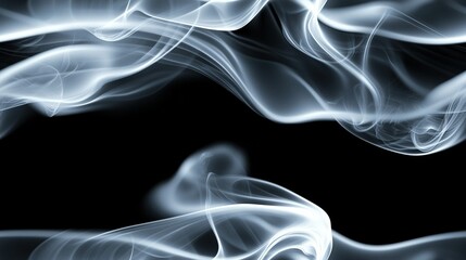 Poster -   A black background with white smoke