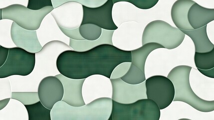 Sticker -   Green and white shape pattern on wall