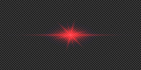 Wall Mural - red horizontal light effect of lens flares