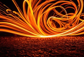 Wall Mural - dynamic energy vibrant flames dancing motion vivid colors lively movement, blaze, fire, bright, heat, orange, red, yellow, light, glow, spark, ember