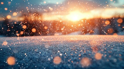 Sticker -   A clear photo of the sun shining through a car's windshield during a rainy day