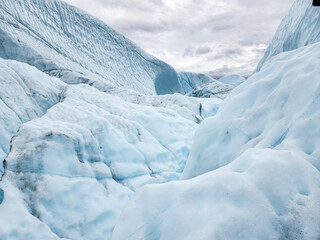 snow and ice in matanuska glacier