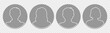 © Liubov - Male and female portraits, silhouettes, avatars or profiles of unknown anonymous people. Man, woman, people. White outline, gray silhouette. All objects are isolated on a transparent background