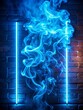 © Fernando Sanso - blue smoke on black background, abstract colorful background, abstract colorful smoke, smoke  blue on black background, texture, background