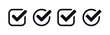 © icons gate - check mark icon button set. check box icon with right or correct buttons and yes checkmark tick box icons - checkbox symbol sign. check mark box square frame. vector illustration