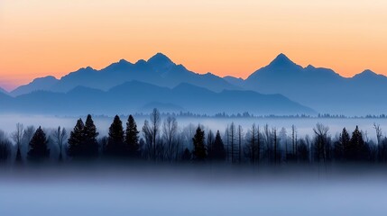 Wall Mural - sunrise over the mountains