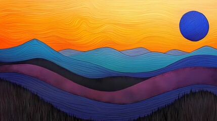 Wall Mural - colorful landscape vector illustration 