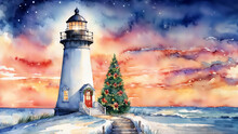 Christmas Lighthouse Free Stock Photo - Public Domain Pictures
