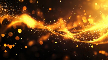 Wall Mural - A blurry image of a golden wave with a lot of sparkles