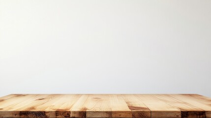 Sticker - A wooden table with a white wall behind it