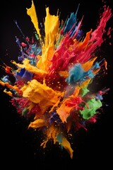 Sticker - Vibrant explosion of colorful paint splatter