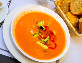 Sticker - National Spanish tomato soup Gazpacho served with canape