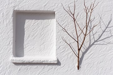 Sticker - minimalist wall decor with natural branch