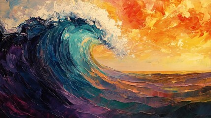 Poster - Abstract Ocean Wave Painting