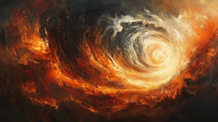 Poster - Fiery Abstract Vortex