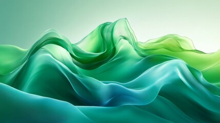 Wall Mural - Abstract Green Mountain Landscape