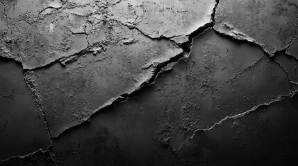 Poster - Cracked Black Wall Texture