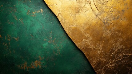 Wall Mural - Abstract Green and Gold Textured Background