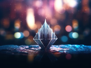 Poster - Enchanting crystal formation in a mystical underwater scene