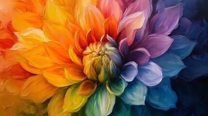 Poster - Colorful Flower Oil Painting,
flower