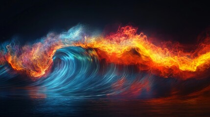 Poster - Fiery Wave: abstract