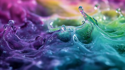 Wall Mural - Colorful Liquid Splash Art