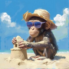 Canvas Print - Simian Beachside Builder