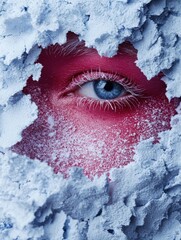 Wall Mural - Frozen eye in winter wonderland