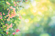© alexandr - soft focus image of blooming flowers with a beautiful green and yellow bokeh background creating a serene and peaceful mood