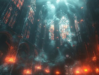 Canvas Print - Glowing Cathedral Interior