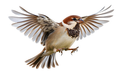 Wall Mural - house sparrow bird collection, portrait, flying and standing, Isolated on Transparent Background, cut out. PNG